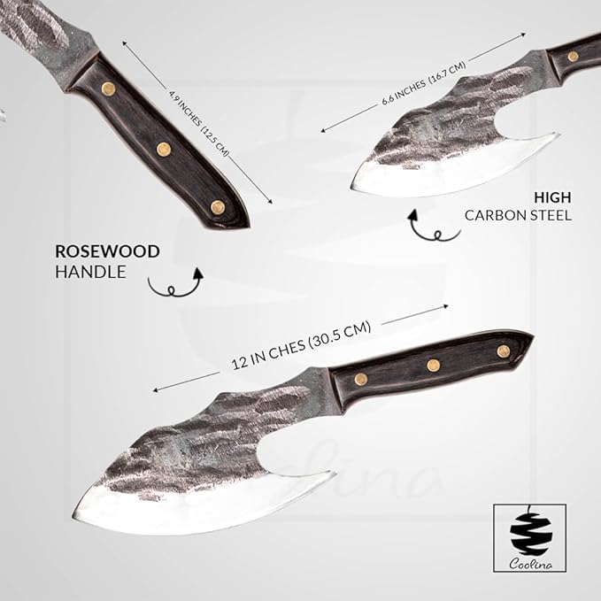 COOLINA Machado Handmade Butcher Knife, Macho Cleaver Knife for all Heavy-duty Chopping, Cutting Meat, Vegetables