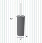 Superio Decorative Plastic Toilet Bowl Brush and Holder Set, Cleaner Scrubber for Bathroom (2, Grey)