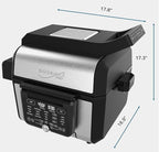 Foodgenie Gourmax Pro One Cooking Device - All-in-One Oven, Smokeless Grill, Air Fryer, Griddle, Cooker & More – 16 Preset Functions, Smart Temperature Control, Dual Surface, Dishwasher Safe, 1500W