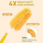360° Duster Refills Kit for Swiffer Duster, 25 Pack & 1 Handle, Multi-Surface Dusters with 4X Microfibers. Efficient Duster Kit for Cleaning Pet Hair, Home, Office, Blinds, Furniture and More