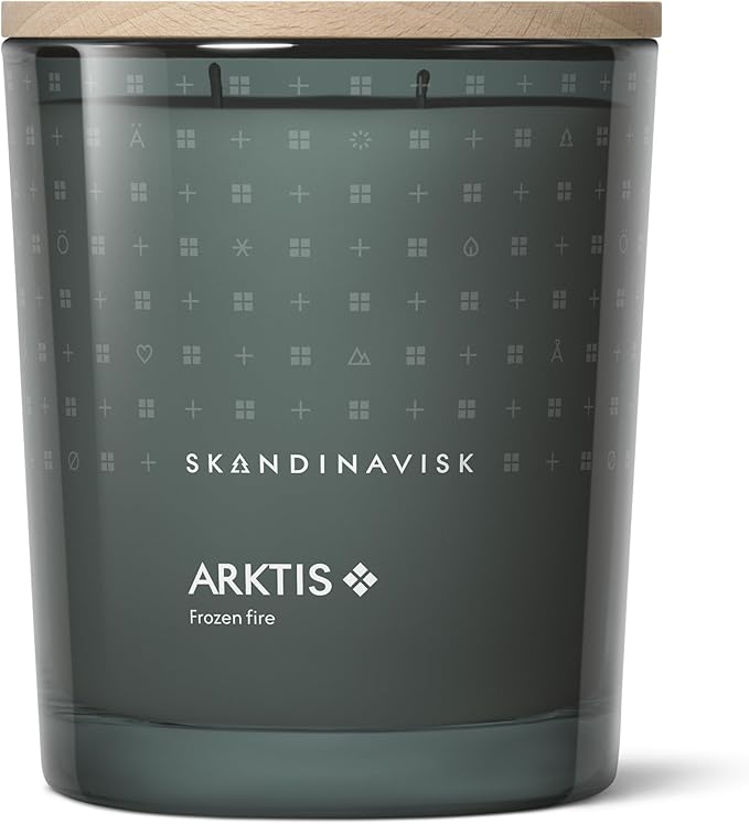 Skandinavisk ARKTIS 'Artcic' Scented Candle with 2 Wicks, Special Edition, Scent Notes: Windswept Woods and Arctic Sage, Spearmint and Snowflakes, Vegan Formula, 12.3 oz.