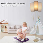 Boostarea Floor Lamp for Living Room with 3 Color Temperatures Bulb, Industrial Floor Lamps, Gold Classic Tall Lamp for Office, Standing Lamps for Bedroom, Kids Room, Reading(9W LED Bulb, Linen Shade)