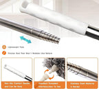 Lambswool Feather Duster with Extension Pole up to 85inch,Extendable Feather Duster Used for Cleaning High Ceiling Fan, High Ceilings,Furniture,Hard to Reach Areas