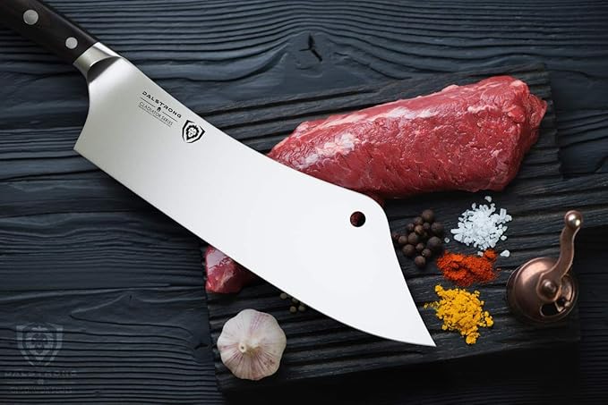 Dalstrong Chef & Cleaver Hybrid Knife - 12 inch Extra-Large - The Crixus - Gladiator Series Elite - HC German Steel - G10 Handle - Heavy Duty - w/Sheath - NSF Certified