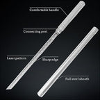 2 PCS Stainless Steel Blade, Outdoor Portable Stainless Steel Mini Stick Fruit Knife, All Steel Fancy Letter Opener Envelope, Multipurpose Survival Tactical Knife 9.5 Inch
