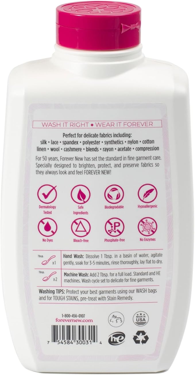 Forever New 32oz Liquid Unscented Fabric Care Wash 2 Pack (64oz Total) Natural Laundry Detergent