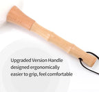 Feather Duster, Lambswool Duster for Cleaning,with Solid Wooden Handle,Leather Hang Strap,Anti-Static 14.9 inch Washable Reusable Small Hand Duster(Natural) for Office, Home and Car