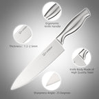 Kitchen Knife Set, 15 Pieces Knife Set with Block, Knives Set for Kitchen, Silver Hollow Ergonomic Handle for Chef Knife Set, Kitchen Shears,Gray Knife Block Set