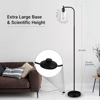 BoostArea Modern Floor Lamp with Seeded Glass Shade, 65 Inches Tall, Energy Efficient, LED Bulb Included, Easy Assembly and Use