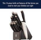 Silvercap 14 Piece Knife Block Set, Black
