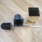 Freestanding Toilet Brush Holder for bathrooms 304 Stainless Steel Toilet Brush Stand Square Storage and Organization Rust Resistant 17-inch high Polished Gold Finished