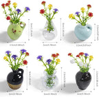 rhinocats Mini Vase Magnets for Fridge,Locker Magnets, Cute Magnetic Ceramic Vases for Refrigerator Kitchen Locker Office (6 Pack)
