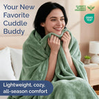 Ultra Soft Fleece Blanket King Size - Flannel Fleece Luxury King Blanket - Lightweight for Couch Bed Chair - Thick, Warm & Breathable - All Season Cozy Fuzzy Anti-Static Microplush Bedding, Sage Green