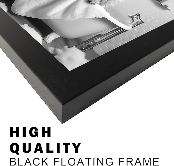 Framed Black and White Animal Bathroom Wall Art Funny Lion in tub Bathroom Pictures Wall Decor Bathtub Print Paintings