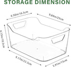 12 Pack Clear Plastic Storage Bins, Pantry Organizers and Storage, Clear Pantry Organizer Bins, Plastic Containers with Handle for Kitchen,Freezer,Cabinet,Closet,Bathroom Under Sink Storage