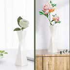 Bud Vase, White Small Ceramic Vase for Modern Home Decor, Flower Vase for Centerpieces Twist Minimalism Style Fit Table Shelf Fireplace Bedroom Kitchen Living Room Office
