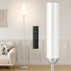 LED Floor Lamp with Remote Control, 65" Standing lamp with Stepless Adjustable 3000K-6500K Colors & 5%-100% Brightness, Foot Switch(Silver)