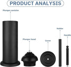DOWRY Toilet Plunger with Holder for Bathroom,Powerful Efficient Force Suction Cup,Heavy Duty, Deep Cleaning