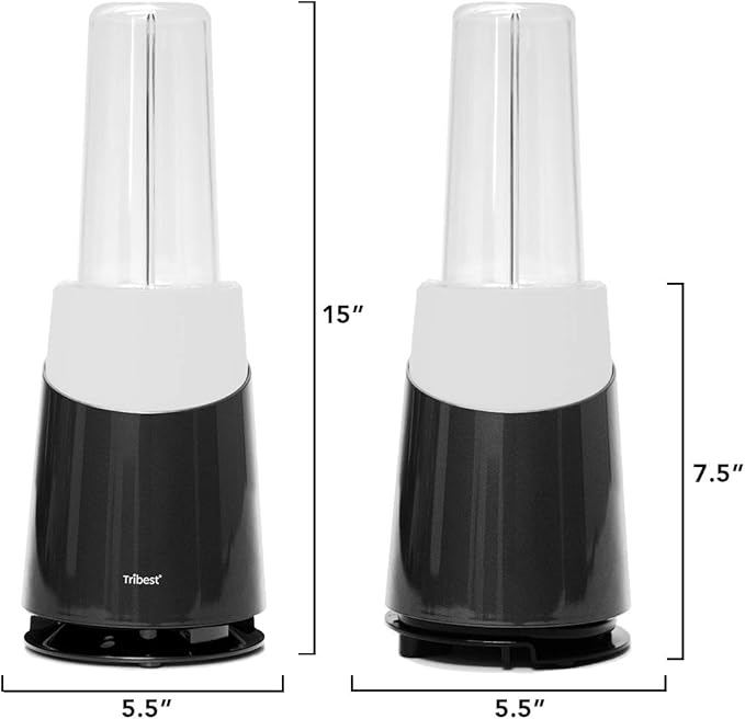 Tribest PB-410GY-A Personal Blender II, Mason Jar Ready Basic Pack Blender, Gray