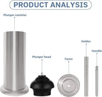 DOWRY Anti-Hand Off Toilet Plunger with Holder for Bathroom,Powerful Efficient Force Suction Cup,Heavy Duty, Deep Cleaning, Nickel