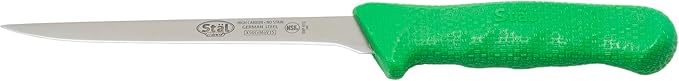 Winco 6" Commercial-Grade German Steel Boning Knife, Narrow, Green