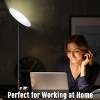 JOOFO Floor Lamp,30W/2400LM Sky LED Modern Torchiere 3 Color Temperatures Super Bright Floor Lamps-Tall Standing Pole Light with Remote & Touch Control for Living Room,Bed Room,Office (Black-Gold)