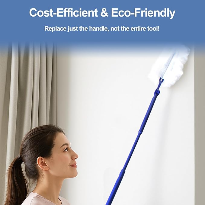 Replacement Handles Compatible with Swiffer Duster Refill, Swiffer Duster Extended Handle,Foldable & Extendable Dust Handle Only(Blue 3pcs)