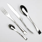 Luxury 4-Piece 18/10 Stainless Steel Flatware Set, Mirror Polishing Silver