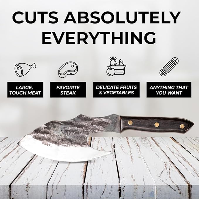 COOLINA Machado Handmade Butcher Knife, Macho Cleaver Knife for all Heavy-duty Chopping, Cutting Meat, Vegetables