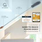 Extendable Feather Duster, Microfiber Duster, Ceiling Fan Duster, Feather Dusters for Cleaning, Dust Cleaner, Cobweb Duster - Electrostatic Bendable Head - up to 100 Inch