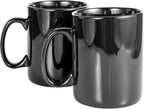 30oz Super Large Ceramic Coffee Mugs Large Handles Set of 2 (black)