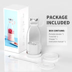 OTPEIR Portable Blender for Shakes and Smoothies with 11.83 Oz Travel Cup and Lid,Durable Stainless Steel Blades for Juice Blending Performance, White