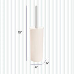 Superio Ribbed Collection - Eco-Friendly Decorative Plastic Toilet Bowl Brush and Holder Set, (1 Pack) Cleaner Scrubber for Bathroom