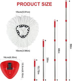 Spin Mop Handle,Head,Base Replacement Compatible with O-Cedar Easywring Microfiber Spin Mop - Replace 30-58in Stick/Pole+5Head Refill+1Base for Ocedar/O Cedar Easy Wring Spinning Mop Only 1Tank System