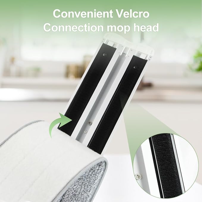 CQT Commercial Flat Microfiber Floor Mop Cleaning System 18" Inch Wet Dry and Dust Hardwood with 4 Washable Pads Cleaner for Laminate Tile Stainless Steel Handle and Extension (PT12-WET)