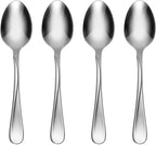 Oneida Flight Everyday Flatware Teaspoons 18/0 Stainless Steel, Set of 4, Silver