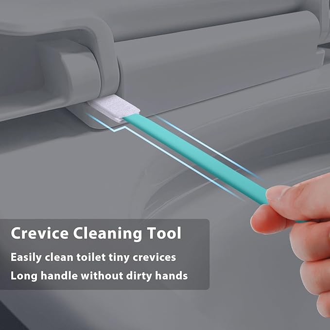 40pcs Crevice Cleaning Brush Tool, Disposable Toilet Brush for Toilet Seat Gaps, Crack and Crevice Cleaner Tools, Blue
