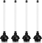 Hushee 4 Pcs Toilet Plunger Bulk Heavy Duty for Bathroom Double Thrust Force Cup Commercial Toilet Bowl Plunger Pump Clogged Solution for Bathroom Hotel Stores