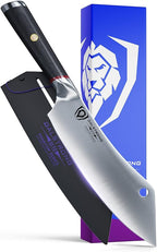 DALSTRONG Hybrid Cleaver & Chef Knife - 8 inch - Phantom Series - 'The Crixus' - Japanese High-Carbon AUS8 Steel Kitchen Knife - Pakkawood Handle - Cooking Knife - Meat Cleaver Knife - Sheath Included