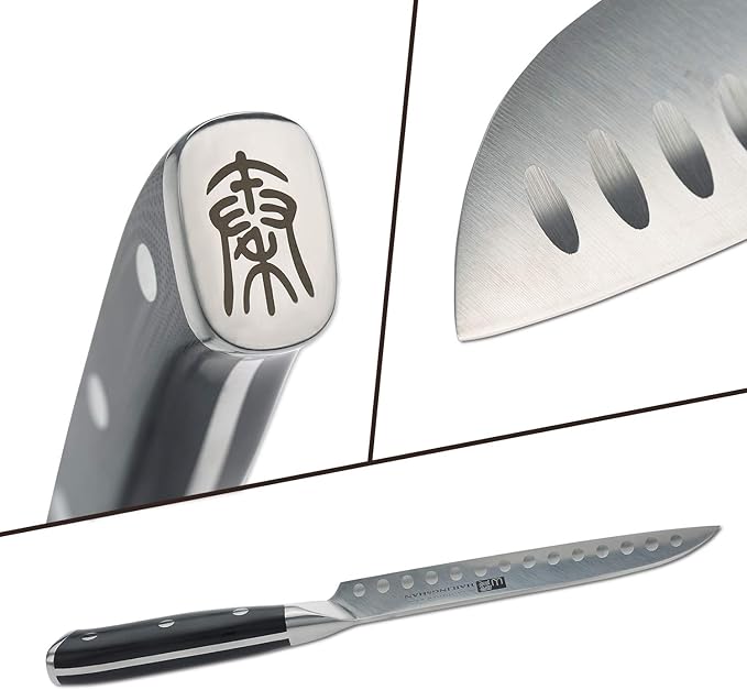 Qin Dynasty Series Santoku knife Pro Kitchen Knife 6.8 Inch Chef's knife High Carbon German Stainless Steel Sharp paring knife with Ergonomic Handle