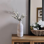 ALMA White Ceramic Vase 10 inch Tall, Narrow Boho Vases for Eucalyptus Leaf Branch, Small Pampas Grass Vase for Minimalist Home Decor, Coastal, Modern Bohemian Style Decor