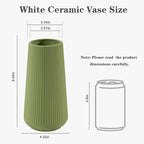 XL Saga Green Ceramic Vase, GUKJOB Cute Flower Vase for Pampas Grass, Home, Living Room, Dining Table, Farmhouse, Office Decor, Bedroom, Table, and Kitchen Shelf (XL Saga Green)