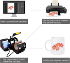 Sublimation Blank Ceramic Coffee Mugs Set of 6 Pcs White Mugs 11 oz Porcelain Espresso Cups Sublimation Mugs Blank DIY for Coffee Soup Tea Milk Latte Hot Cocoa etc