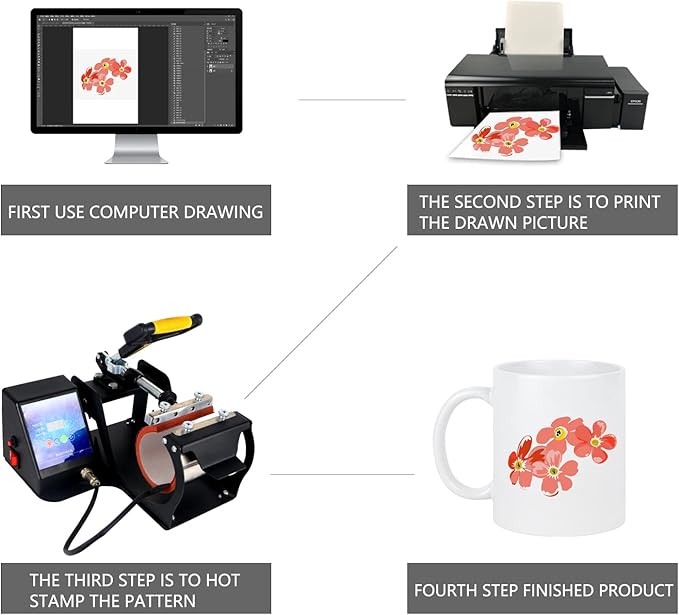 Sublimation Blank Ceramic Coffee Mugs Set of 6 Pcs White Mugs 11 oz Porcelain Espresso Cups Sublimation Mugs Blank DIY for Coffee Soup Tea Milk Latte Hot Cocoa etc