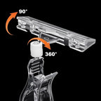 30Pcs Clear Sign Holder Clips for Retail Display, Plastic Price Sign Clamps Label Tag Acrylic Clips, Merchandising Rotatable Pop Clip for Retail Rack, Baskets or Cards