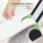 CQT Commercial Flat Microfiber Floor Mop Cleaning System 18" Inch Wet Dry and Dust Hardwood with 4 Washable Pads Cleaner for Laminate Tile Stainless Steel Handle and Extension (PT13-WET)