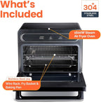 Steami 24L Steam Air Fryer Oven – 11-in-1 Convection Countertop Multi-Cooker with Real Steam Tech, Air Fry, Bake, Roast, Dehydrate, Sterilize, Stainless Steel Interior – 1600W