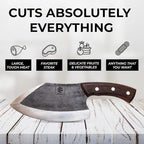 COOLINA Lixy Cleaver Chef Knife, 8.7-in Hand-forged High Manganese Clad Steel, Full Tang Butcher Knife, Razor Sharp Kitchen Knife for Camping, Outdoor Cooking, Slicing, Cutting Meat