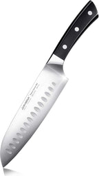 JARVISTAR Professional 7 Inch Chef's Santoku Knife, Ultra Sharp Vegetable Kitchen knife German Forged Steel, All-Purpose Nonstick Blade for Home Cooking Cutting Food