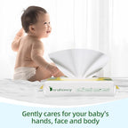 100% USA Cotton Baby Wipes, 99% Purified Water Unscented Wet Wipes for Sensitive Skin, Hypoallergenic & Plastic-Free, 256 Count (4 Flip-Top Packs of 64)